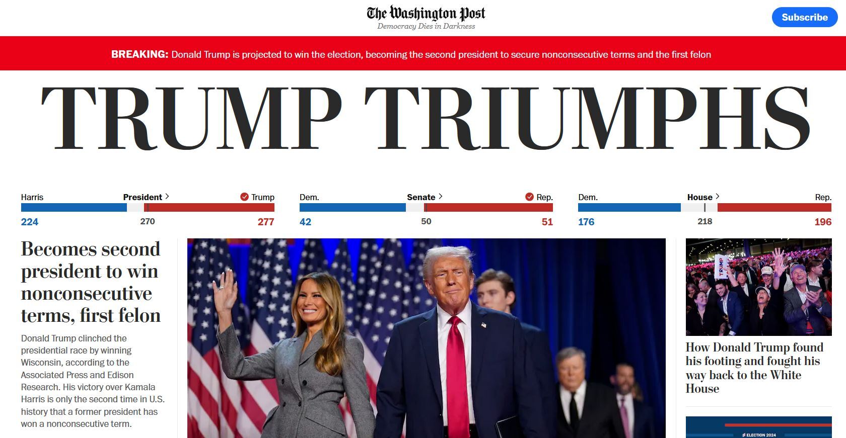 بازتاب پیروزی ترامپ در رسانههای آمریکا بازتاب پیروزی ترامپ در رسانههای آمریکا