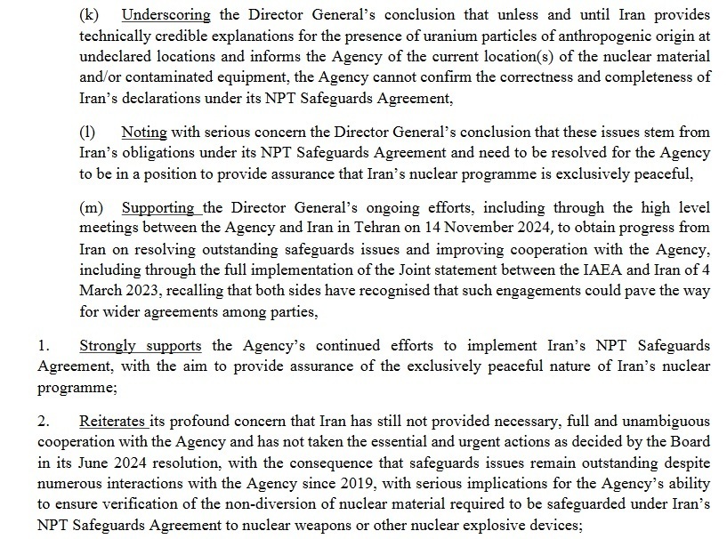متن کامل پیش نویس قطعنامه ضد ایرانی ارائه شده به شورای حکام / به ایران تا بهار ۱۴۰۴ مهلت داده شد