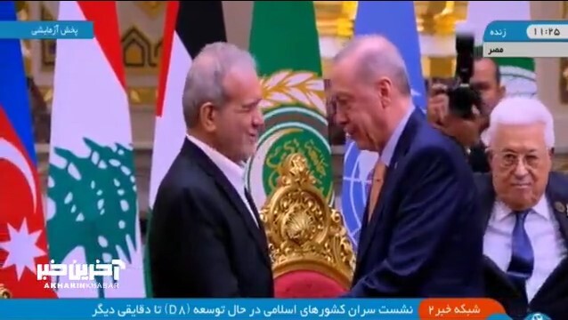خوش‌وبش اردوغان و پزشکیان قبل از آغاز اجلاس دی ۸