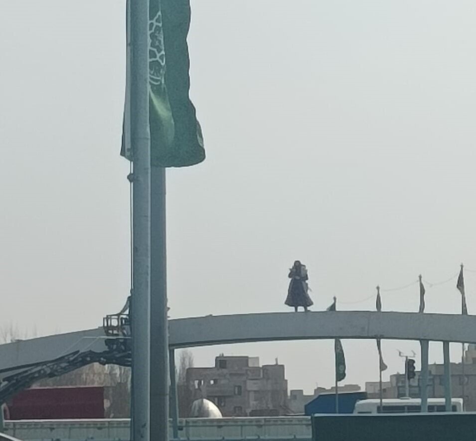 ببینید| لحظه نجات دختر از بالای پل عابر اتوبان باقری تهرانپارس