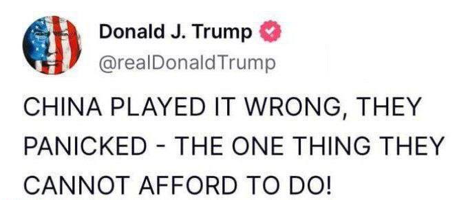 ترامپ در واکنش به اعمال تعرفه ۳۴ درصدی چین: آن‌ها هول کردند