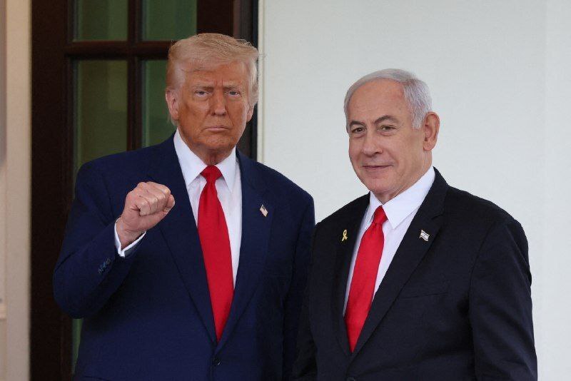 ببینید| لحظه ورود نتانیاهو به کاخ سفید با استقبال ترامپ