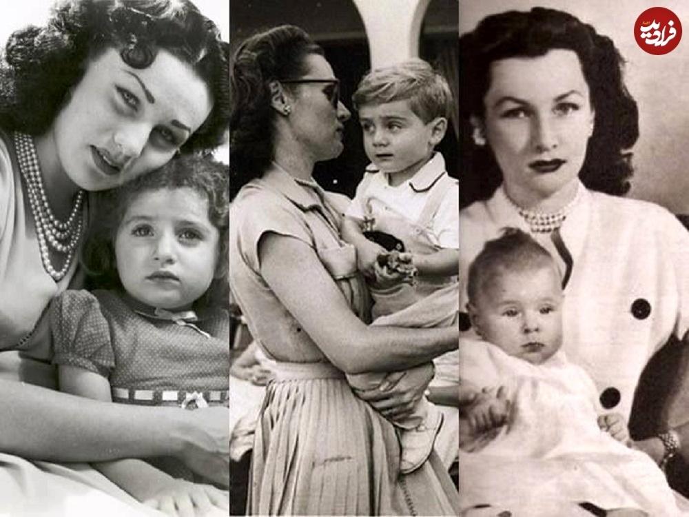 فوزیه در کنار سه فرزندش شهناز، نادیا و حسین +عکس