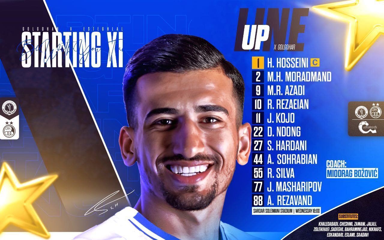 ترکیب استقلال مقابل گل گهر