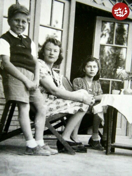اوا کارل آلمانی در کنار دخترش ثریا اسفندیاری در دهه 20 +عکس