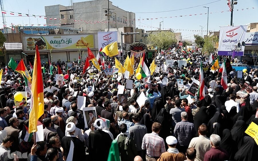 ببینید| حضور مردم تهران در راهپیمایی روز قدس