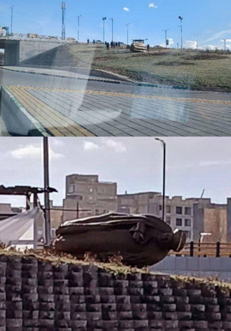 عکس| ماجرای سقوط مجسمه رئیسی در اردبیل