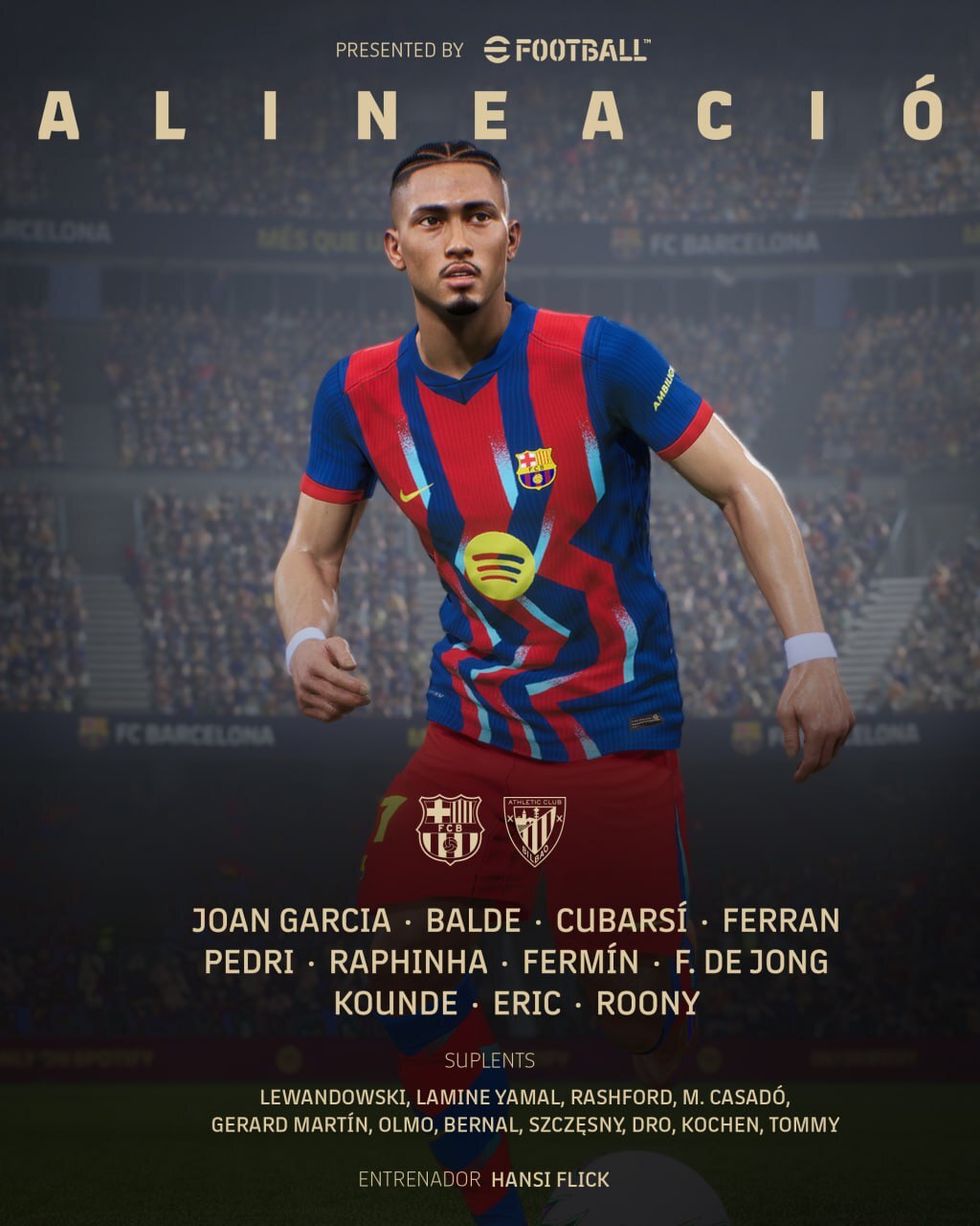 ترکیب بارسلونا مقابل اتلتیک بیلبائو