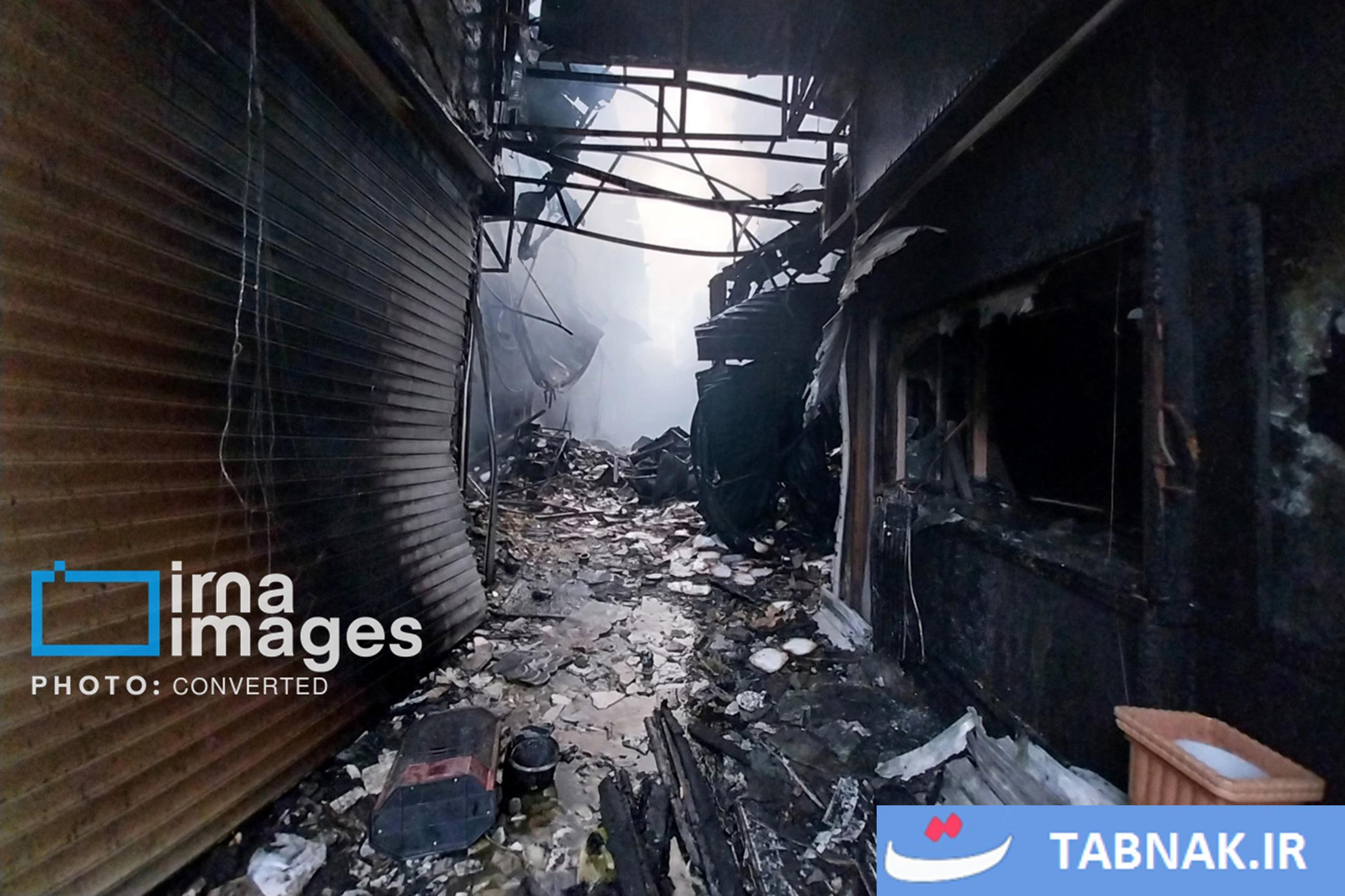 آتش سوزی و تخریب اماکن عمومی در رشت + تصاویر