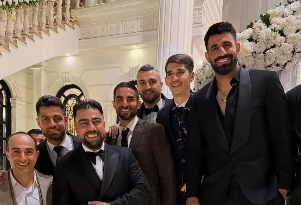 عکس| حضور پرسپولیسی‌ها در مراسم عروسی امید عالیشاه