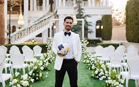 ببینید| استایل دامادی امید عالیشاه کاپیتان پرسپولیس