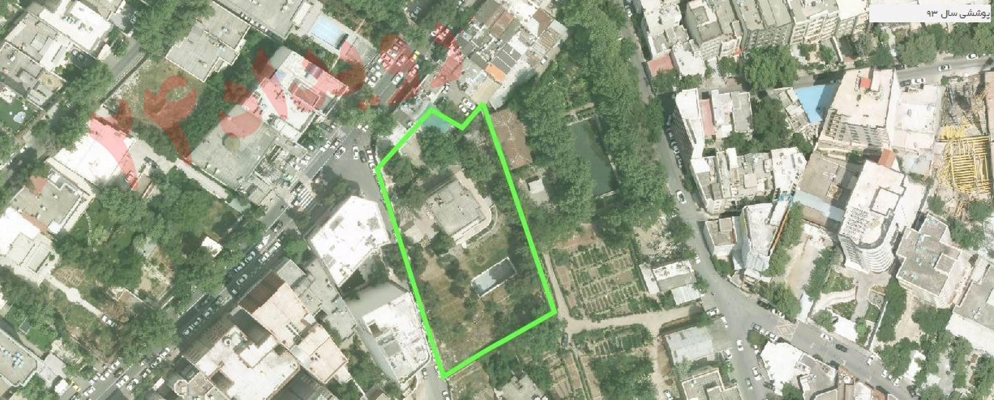 تصویر هوایی باغ ولنجک در سال 93