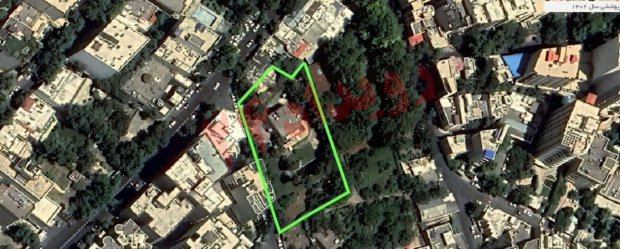 تصویر هوایی باغ ولنجک در سال ۱۴۰۲