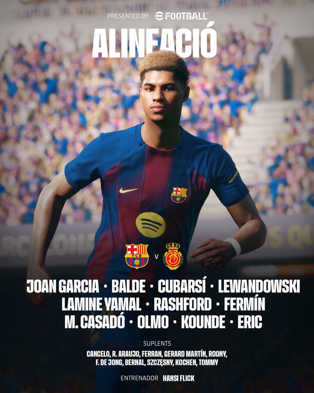 ترکیب بارسلونا مقابل مایورکا