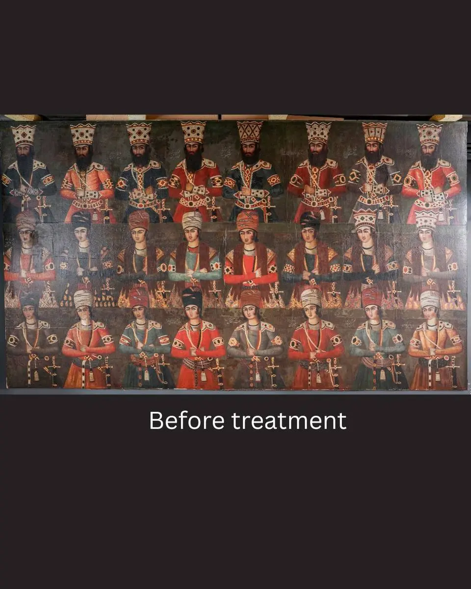 مرمت نقاشی تاریخی دوران فتحعلی شاه قاجار