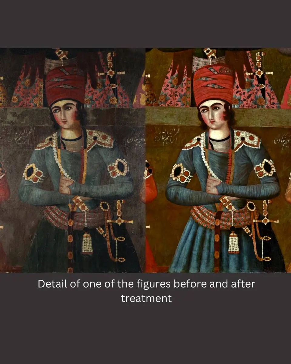 مرمت نقاشی تاریخی دوران فتحعلی شاه قاجار