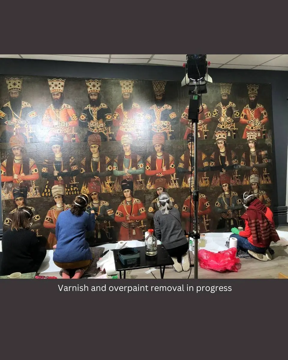 مرمت نقاشی تاریخی دوران فتحعلی شاه قاجار