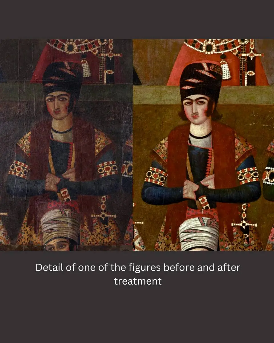 مرمت نقاشی تاریخی دوران فتحعلی شاه قاجار