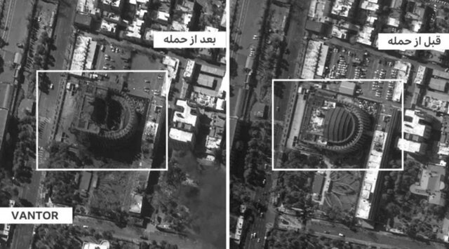 جزئیات تخریب ساختمان قدیم مجلس در حمله هوایی +عکس