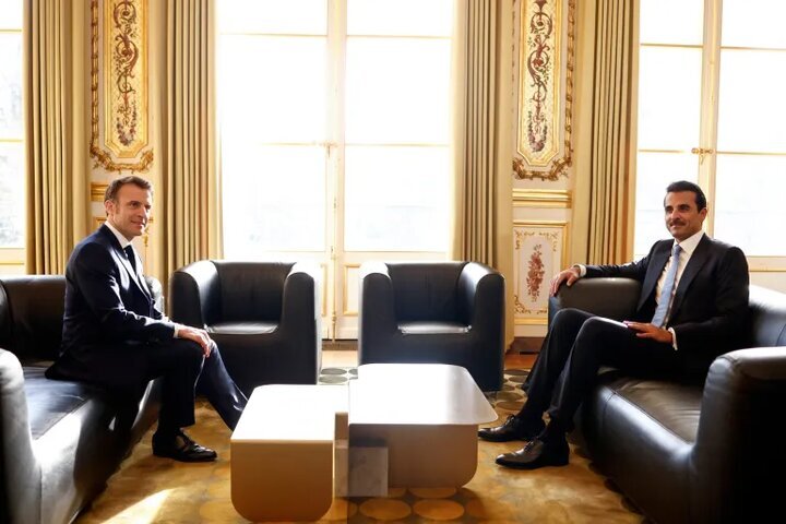 رایزنی میان رئیس‌جمهور فرانسه و امیر قطر درباره وضعیت منطقه