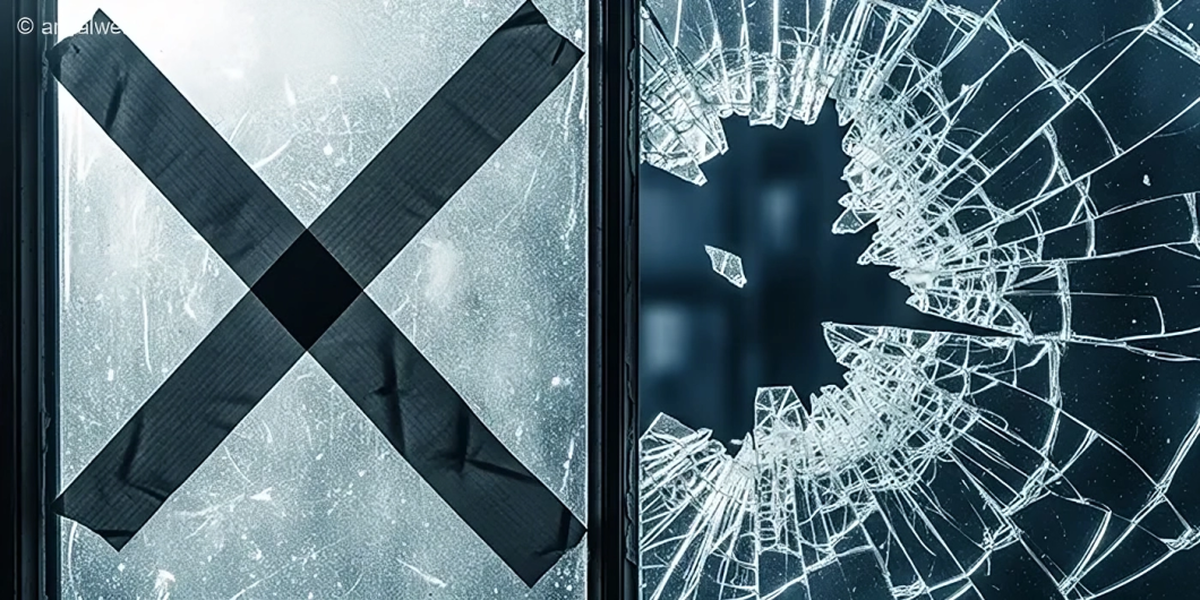 آموزش نحوه چسب زدن به پنجره‌ها برای جلوگیری از آسیب در هنگام انفجار