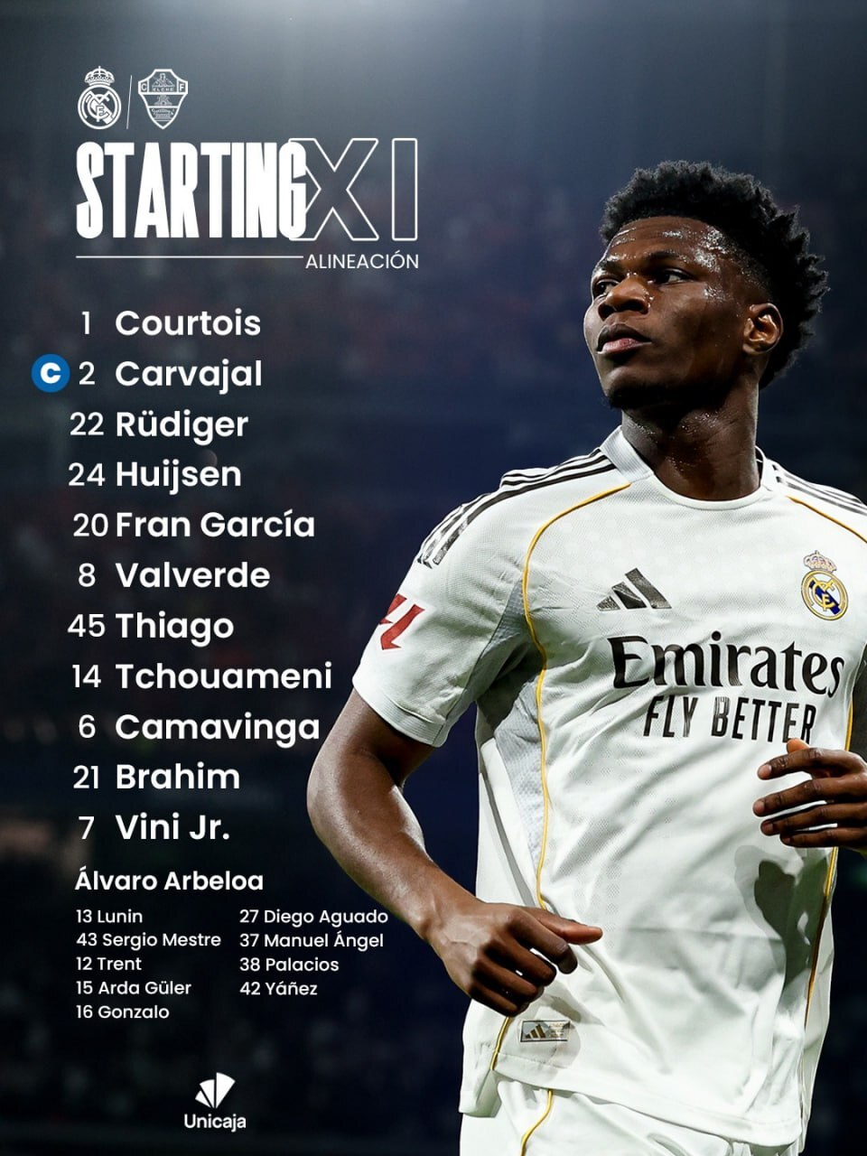 ترکیب رئال مادرید مقابل الچه