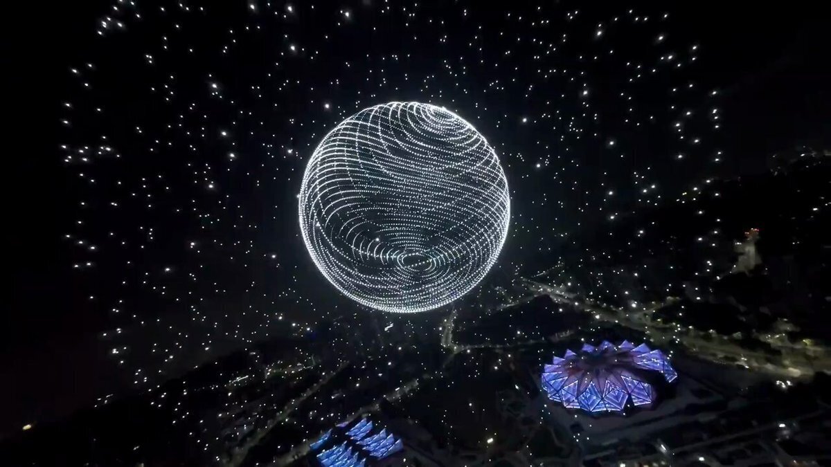 ببینید| نمایش پهپادی در چین