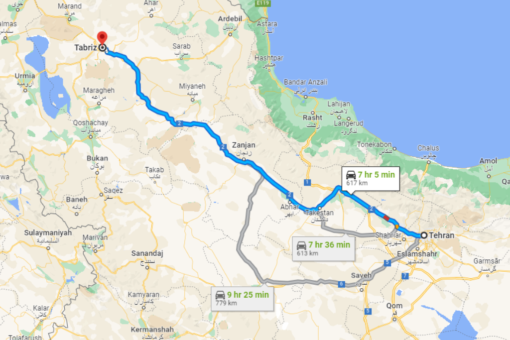 تجربه سفر با بلیط اتوبوس تهران تبریز