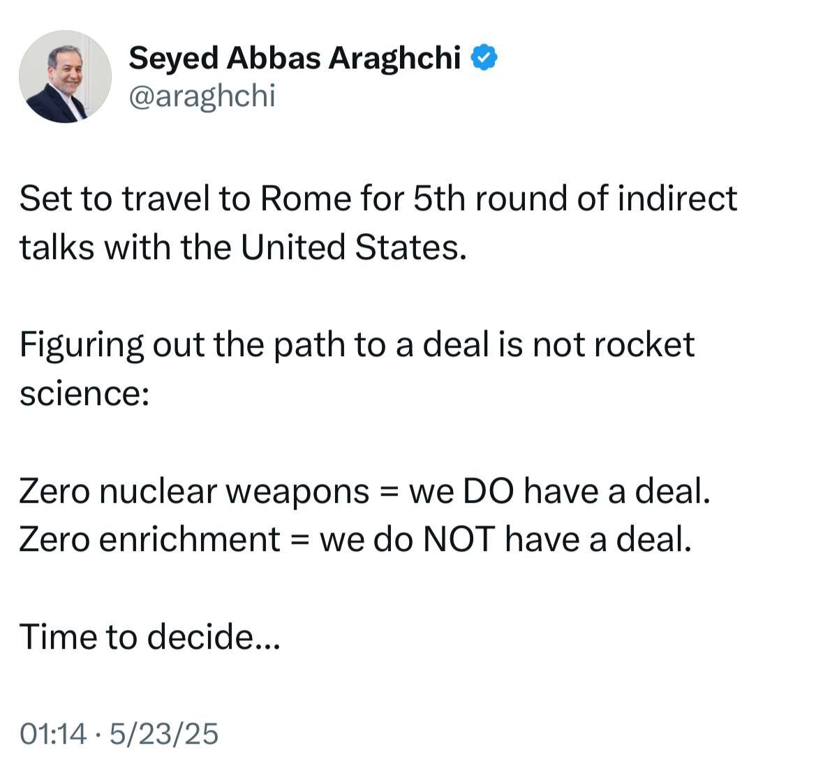 توییت مهم عراقچی