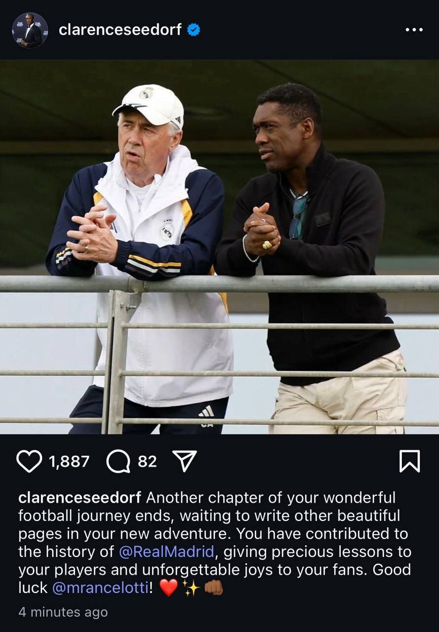 عکس | واکنش سیدورف به جدایی آنچلوتی از رئال عکس | واکنش سیدورف به جدایی آنچلوتی از رئال