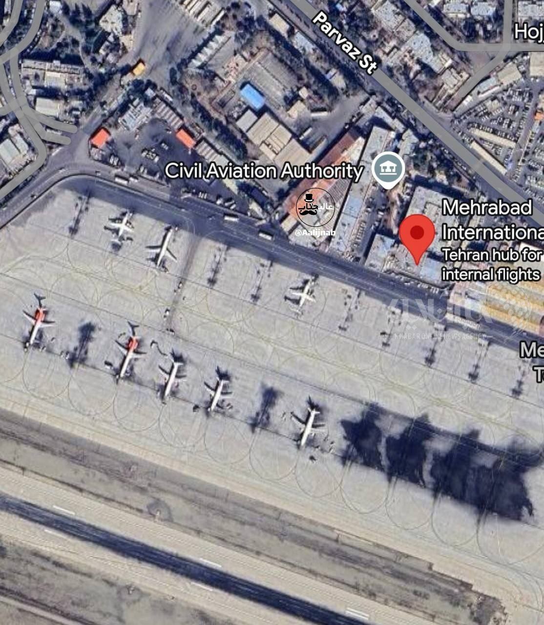تصاویر ماهواره‌ای از فرودگاه مهرآباد بعد از حمله دیشب