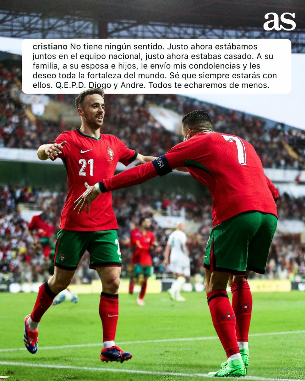 واکنش کریستیانو رونالدو به درگذشت دیوگو ژوتا