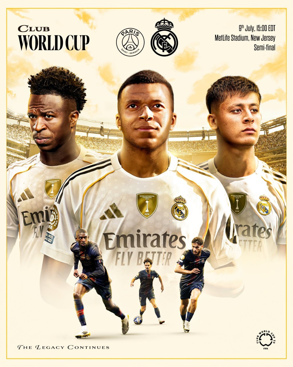 پوستر باشگاه های پاری‌سن‌ژرمن و رئال مادرید به بهانه تقابل امشب