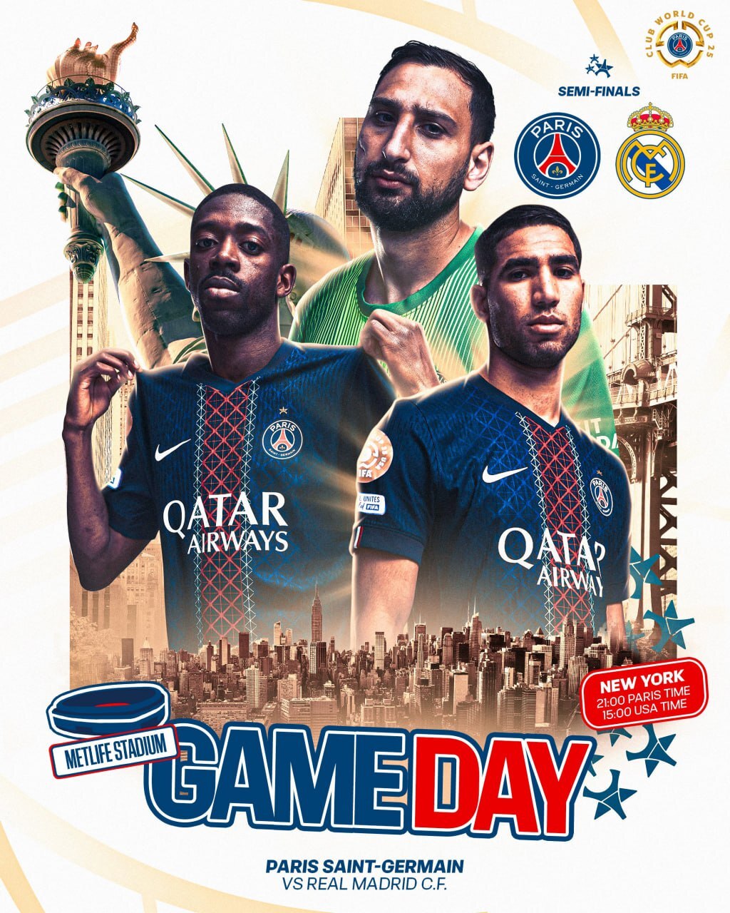 پوستر باشگاه های پاری‌سن‌ژرمن و رئال مادرید به بهانه تقابل امشب