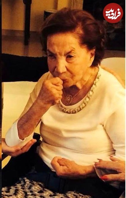 عکسی از اشرف پهلوی در کهنسالی؛ اوایل دهه ۹۰