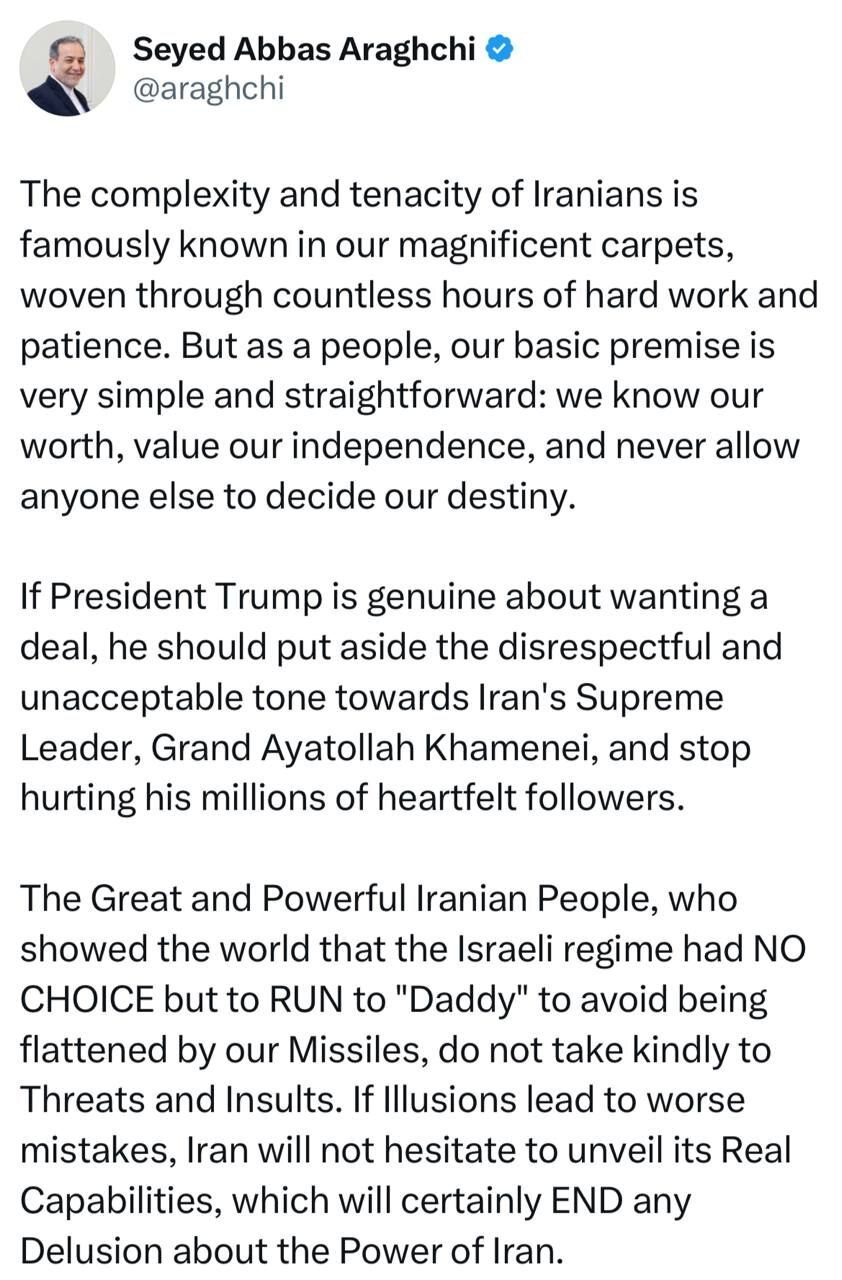 توییت عراقچی