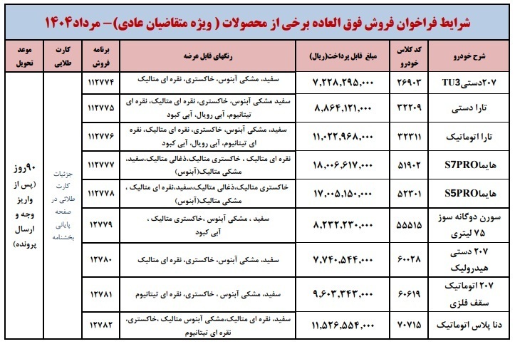 آغاز فروش فوری ایران خودرو ویژه مرداد ۱۴۰۴
