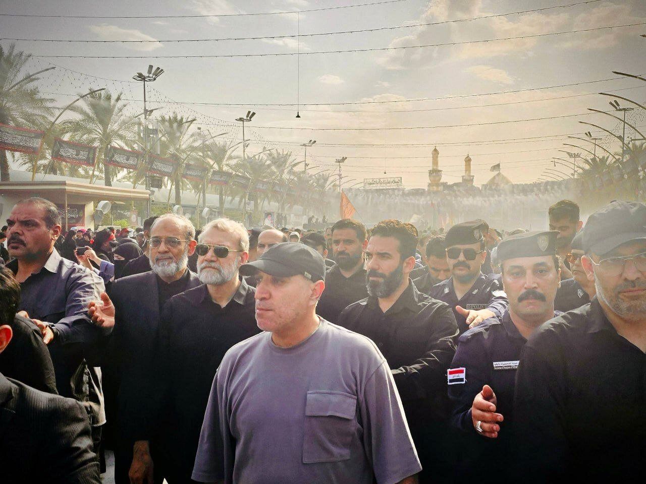 علی لاریجانی در حلقه محاصره محافظان عراقی + عکس