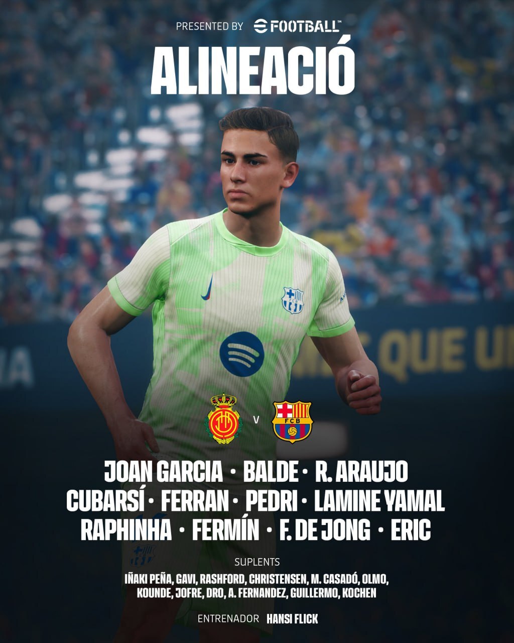 ترکیب بارسلونا برابر مایورکا