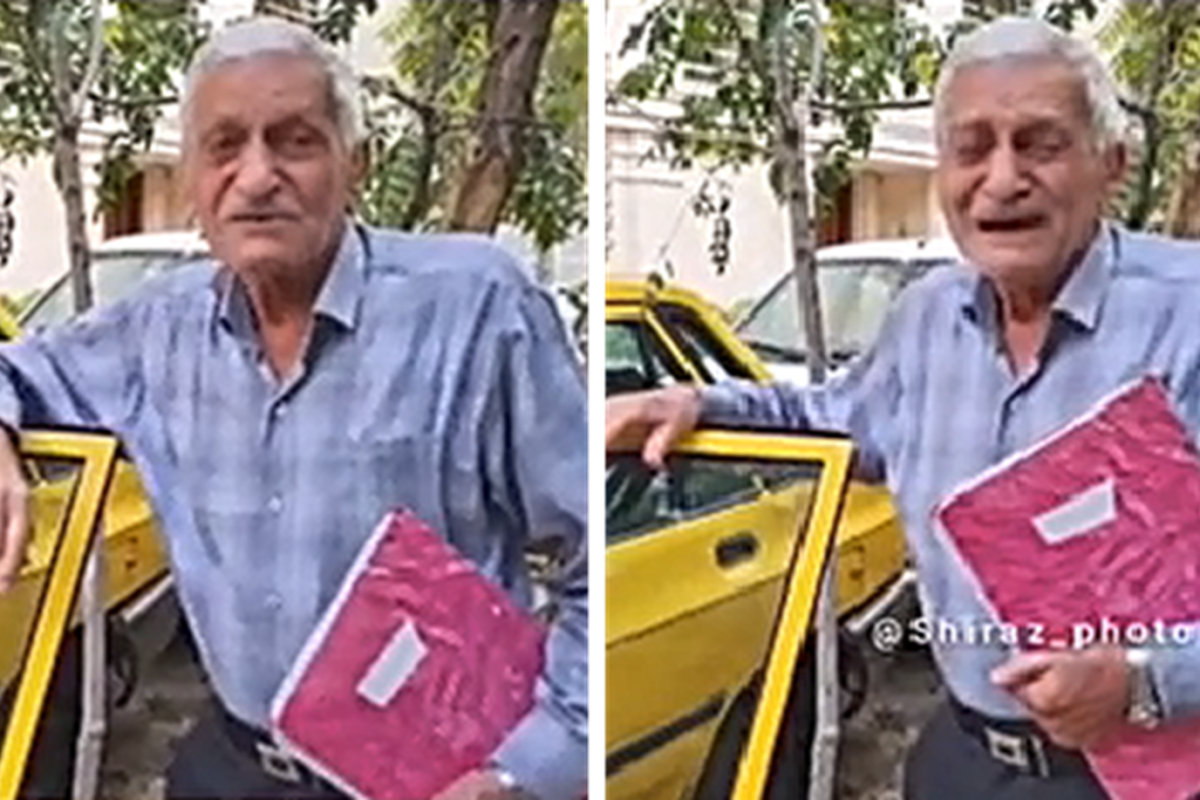 ببینید| ویدئویی احساسی از راننده تاکسی ۹۰ ساله که پربازید شد
