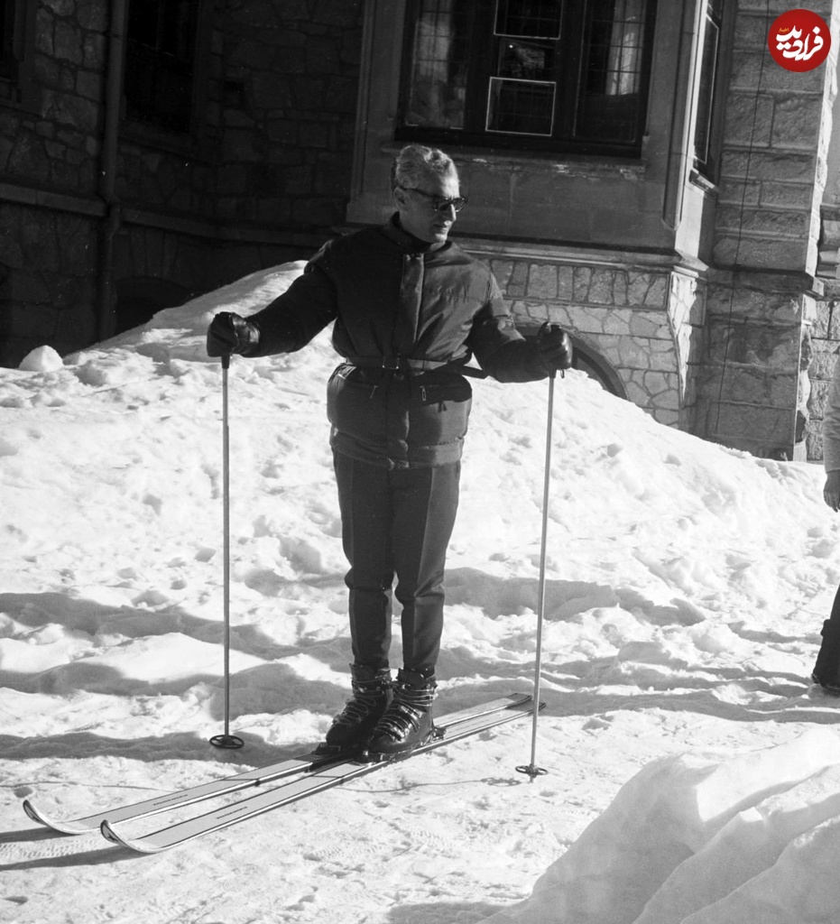 تفریح زمستانی محمدرضا پهلوی در سوئیس؛ سال ۱۳۴۵ +عکس