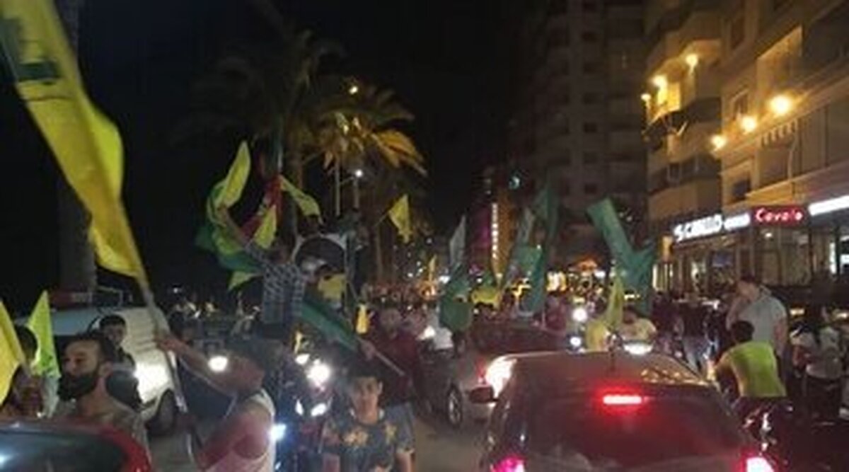 حامیان حزب‌الله با موتور سیکلت به خیابان آمدند