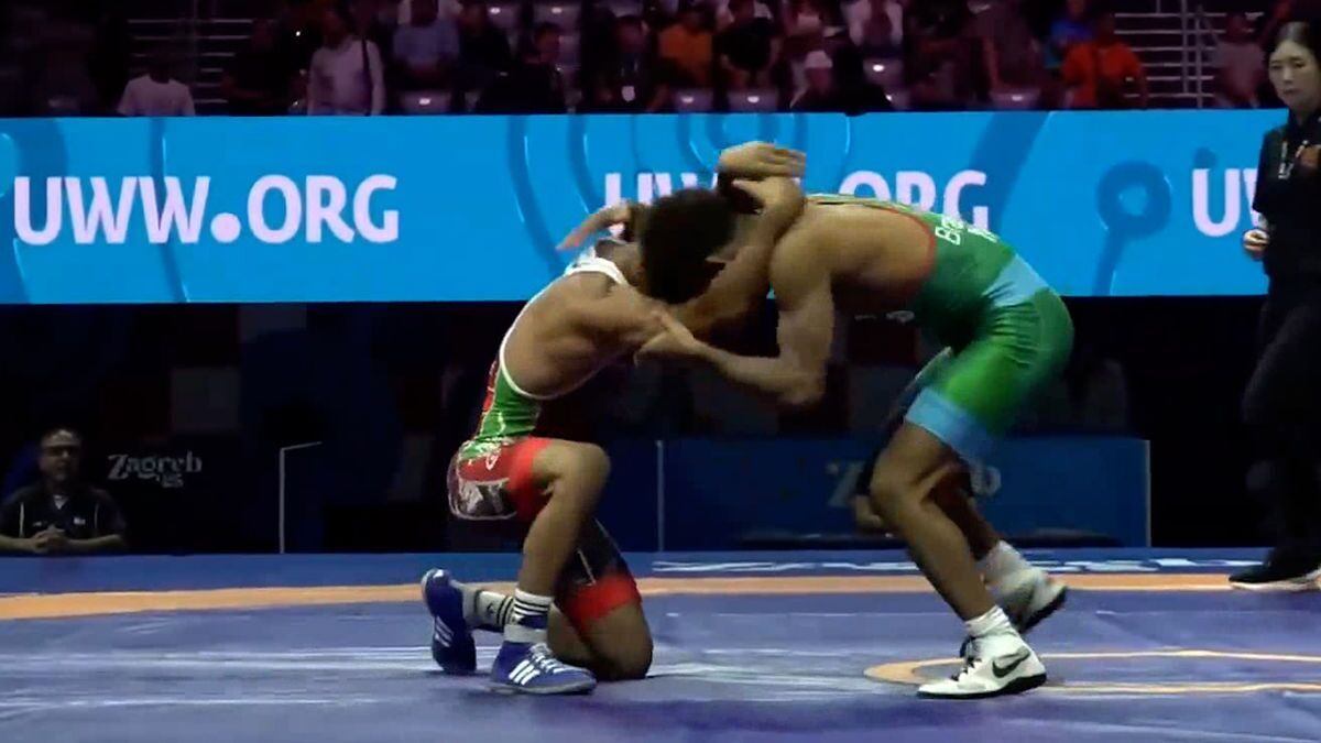ببینید| اولین باخت با ضربه فنی تاریخ کشتی ایران مقابل مکزیک