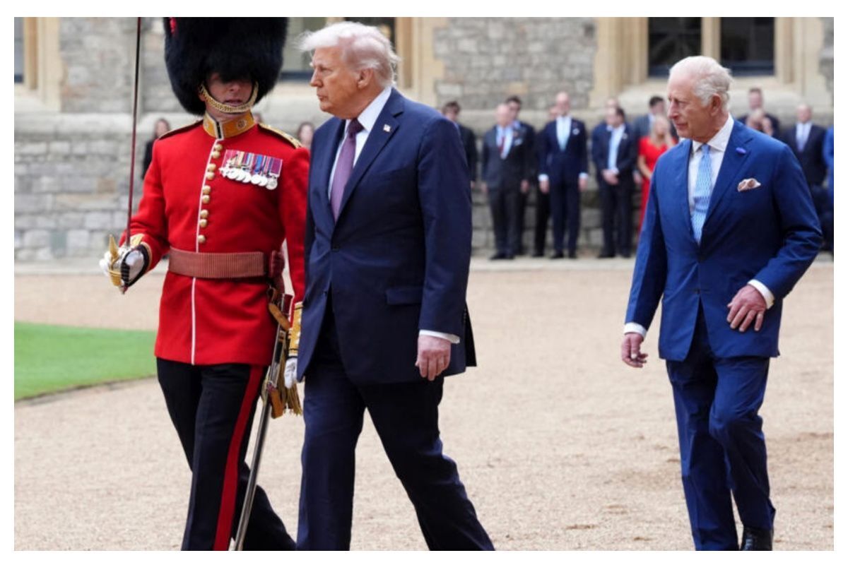 ببینید| بی احترامی ترامپ به پادشاه بریتانیا در یک دیدار رسمی