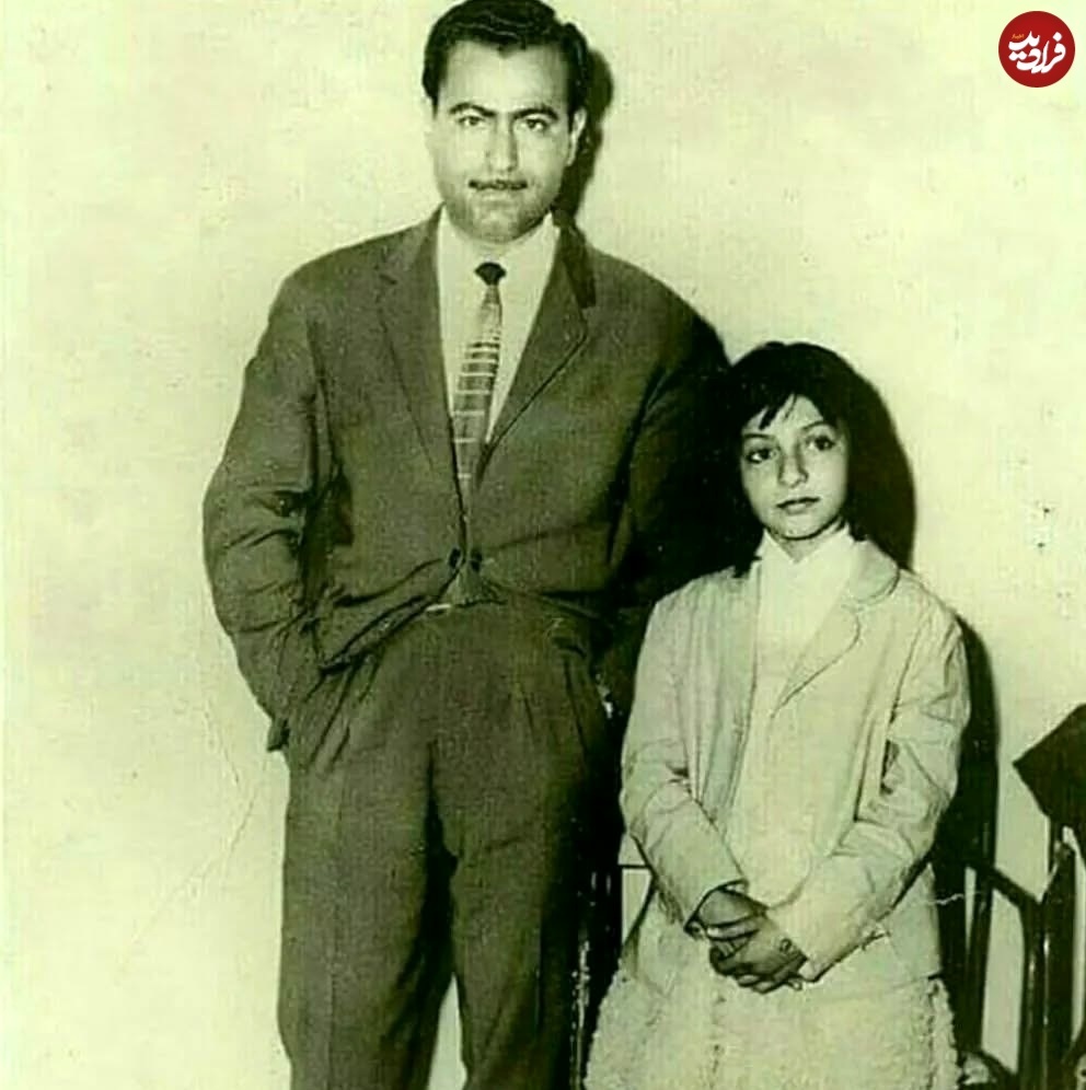 گوگوش در نوجوانی و در کنار پدرش صابر آتشین؛ دهه ۳۰ +عکس