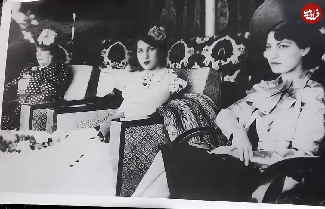 فوزیه در کنار اشرف پهلوی و تاج الملوک در امجدیه؛ سال ۱۳۱۸ +عکس