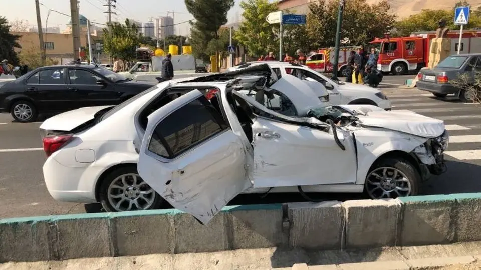 برخورد خودروها در تاریکی شب؛ چهار نفر به بیمارستان رفتند تصادف