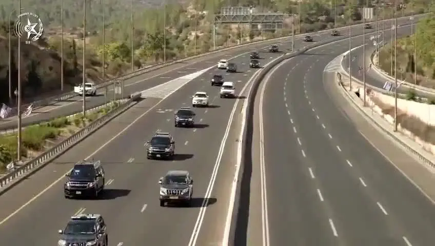 ببینید| اسکورت سنگین ترامپ هنگام خروج از اسرائیل