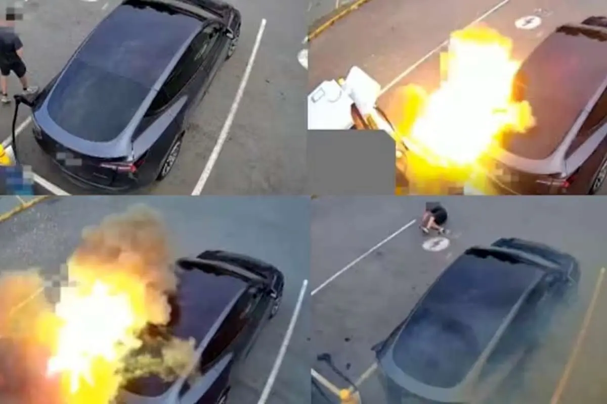 ببینید| انفجار خودروی تسلا هنگام شارژ باتری!