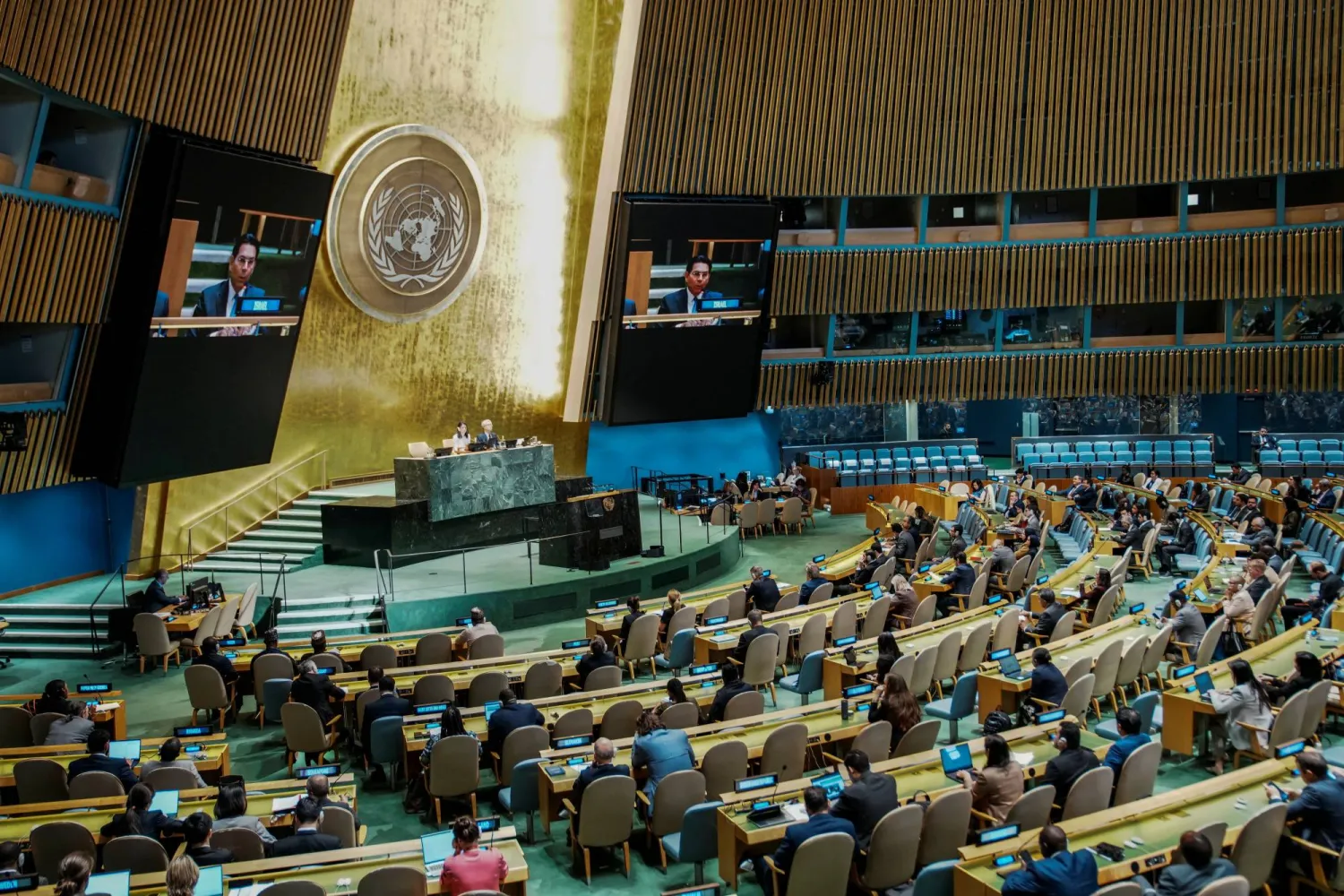 عکس| واکنش معنادار هیأت ایرانی در هنگام سخنرانی نتانیاهو در سازمان ملل عکس| واکنش معنادار هیأت ایرانی در هنگام سخنرانی نتانیاهو در سازمان ملل